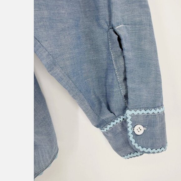 Montgomery Ward Chambray Embroidered Shirt M - Picture 5 of 8